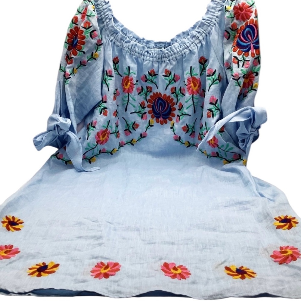 🆕{Philosophy} Embroidered Linen Dress - Picture 9 of 14